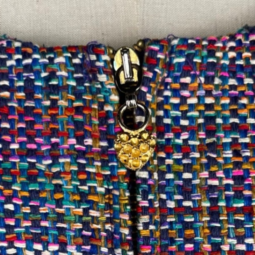 Vintage Doncaster - Cropped Silk Tweed Vest - Purple/Multicolored -‎ Size 10 - Picture 8 of 15
